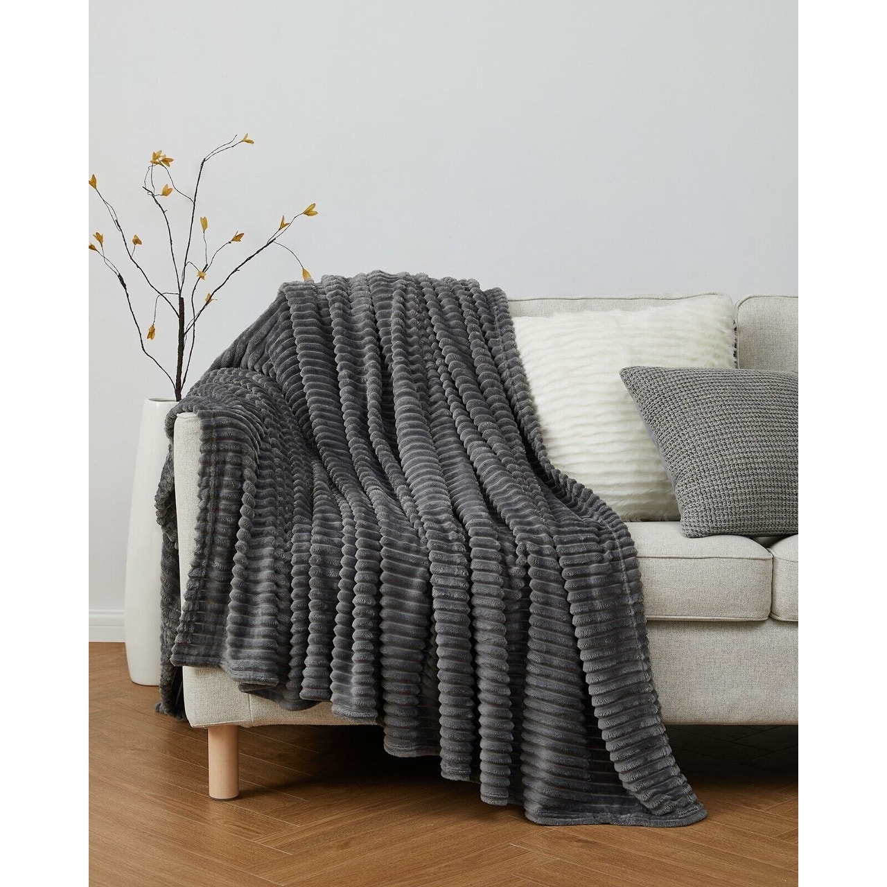Soft Cut Plush Fleece Lightweight King Size Blanket 90" x 108" Bed